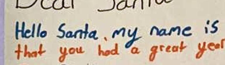Children's letter to Santa