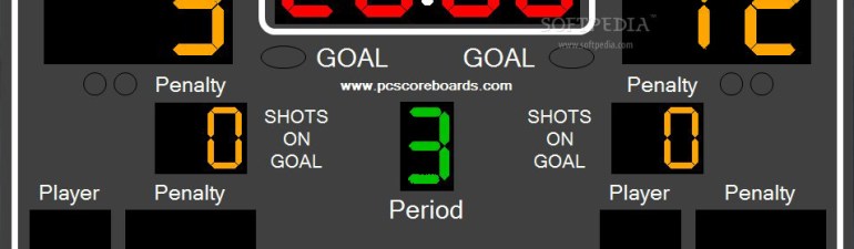Square Hockey score board showing it's the third period and the score is 3 for the home team and 12 for the visitor team.