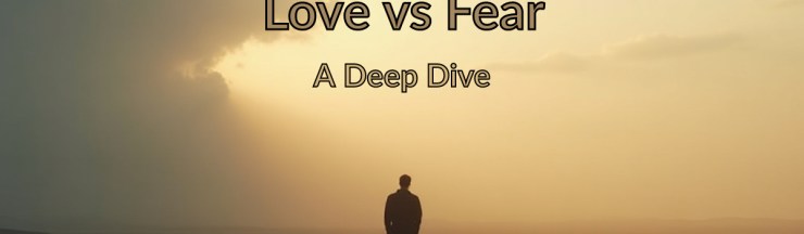 Soft dawn light breaking through clouds over a calm landscape, with a lone figure standing peacefully between shadow and light, symbolizing clarity beyond fear.